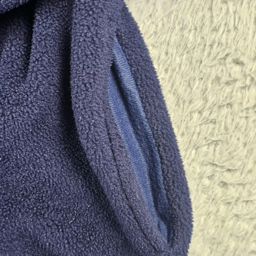 L.L.Bean Fleece Jacket Womens‎ Large Blue Full Zip Pockets Made USA Outdoors